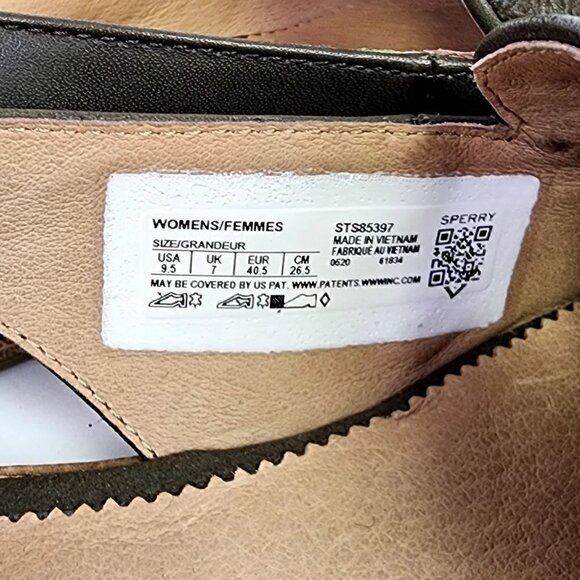 Sperry Top-Sider Saybrook Tumbled Leather Slingback Loafer Flats Olive 9.5 - Picture 4 of 9